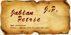 Jablan Petrić vizit kartica